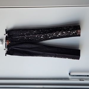 Vintage Pianura Studio Paint Glitter 3D Abstract Print Trouser Pants